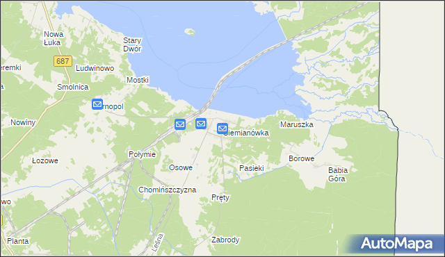 mapa Siemianówka, Siemianówka na mapie Targeo