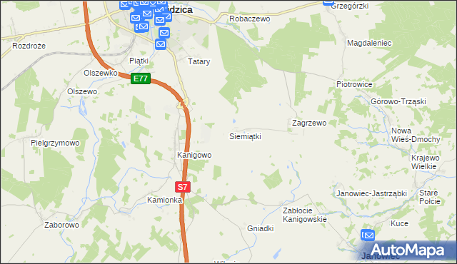 mapa Siemiątki, Siemiątki na mapie Targeo