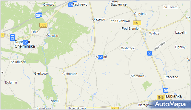 mapa Siemoń, Siemoń na mapie Targeo