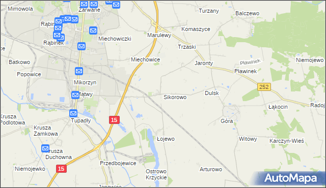 mapa Sikorowo gmina Inowrocław, Sikorowo gmina Inowrocław na mapie Targeo