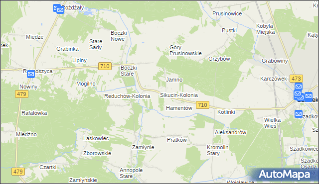 mapa Sikucin-Kolonia, Sikucin-Kolonia na mapie Targeo