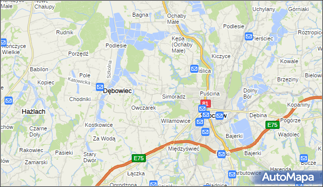 mapa Simoradz, Simoradz na mapie Targeo