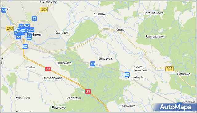 mapa Sińczyca, Sińczyca na mapie Targeo