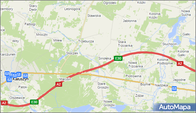 mapa Sinołęka, Sinołęka na mapie Targeo