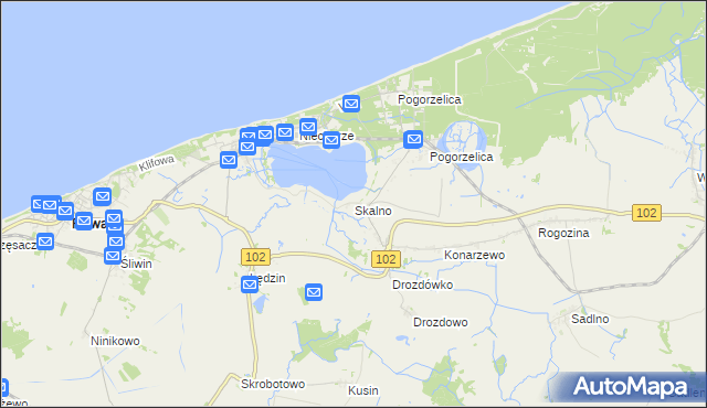 mapa Skalno gmina Karnice, Skalno gmina Karnice na mapie Targeo
