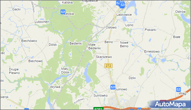 mapa Skarszewo gmina Świecie, Skarszewo gmina Świecie na mapie Targeo