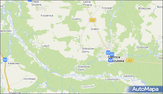 mapa Skarszów Górny, Skarszów Górny na mapie Targeo