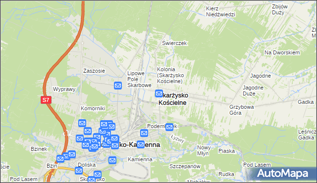 mapa Skarżysko Kościelne, Skarżysko Kościelne na mapie Targeo