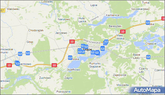 mapa Skępe, Skępe na mapie Targeo