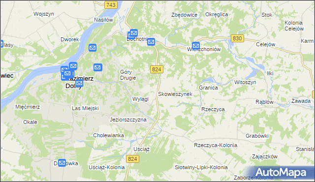 mapa Skowieszynek, Skowieszynek na mapie Targeo