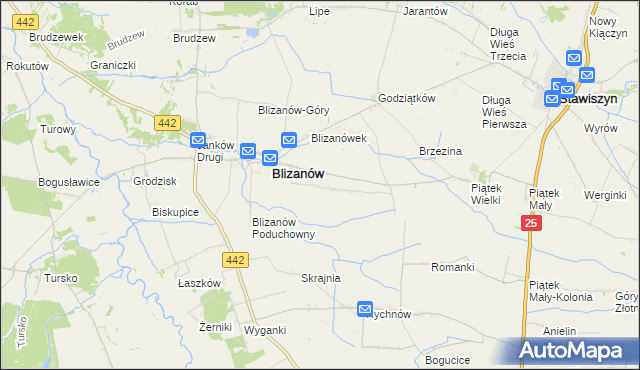 mapa Skrajnia Blizanowska, Skrajnia Blizanowska na mapie Targeo