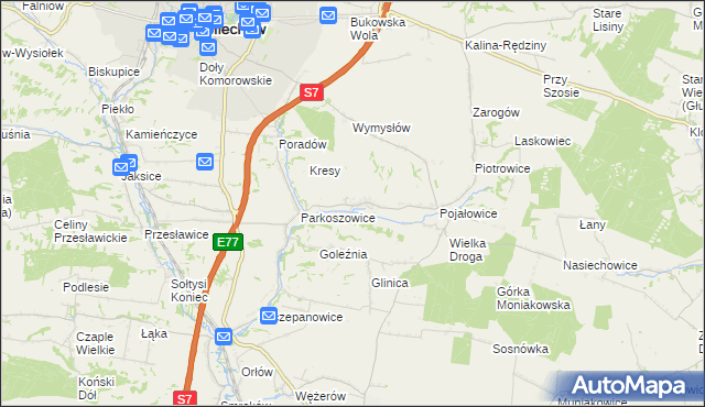 mapa Sławice Szlacheckie, Sławice Szlacheckie na mapie Targeo