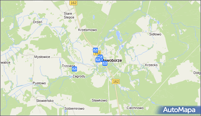 mapa Sławoborze, Sławoborze na mapie Targeo