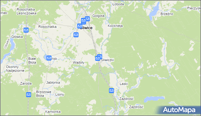 mapa Śliwiczki, Śliwiczki na mapie Targeo