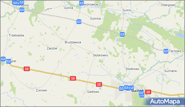 mapa Słodkówko, Słodkówko na mapie Targeo