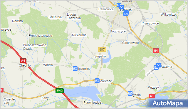 mapa Słupsko gmina Rudziniec, Słupsko gmina Rudziniec na mapie Targeo