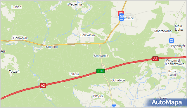 mapa Smolarnia gmina Miedzichowo, Smolarnia gmina Miedzichowo na mapie Targeo