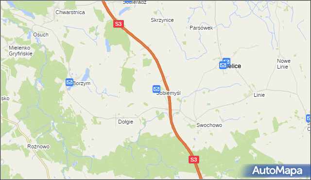 mapa Sobiemyśl, Sobiemyśl na mapie Targeo
