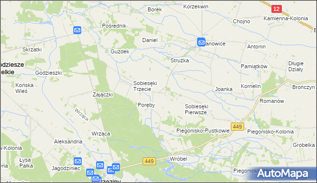mapa Sobiesęki Drugie, Sobiesęki Drugie na mapie Targeo
