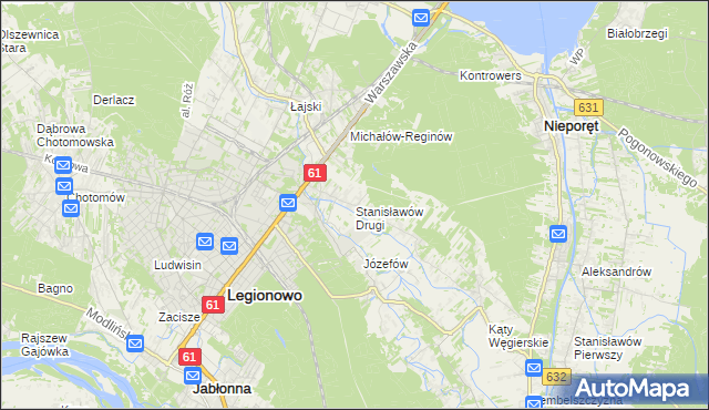 mapa Stanisławów Drugi gmina Nieporęt, Stanisławów Drugi gmina Nieporęt na mapie Targeo