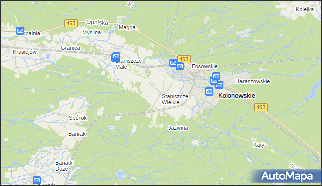 mapa Staniszcze Wielkie, Staniszcze Wielkie na mapie Targeo
