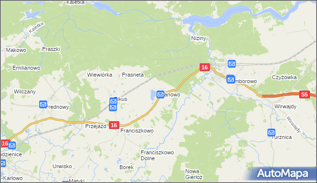 mapa Stanowo gmina Iława, Stanowo gmina Iława na mapie Targeo