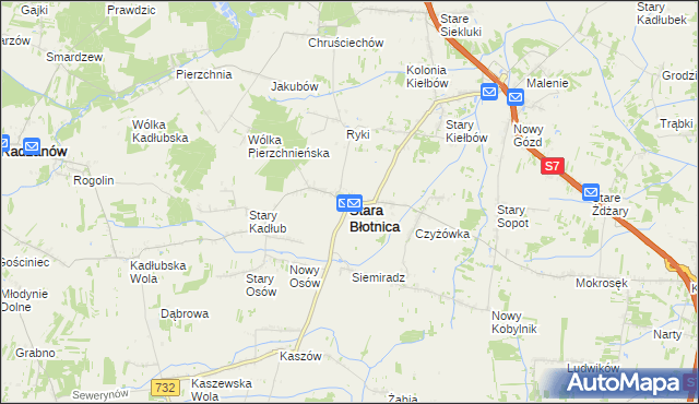 mapa Stara Błotnica, Stara Błotnica na mapie Targeo