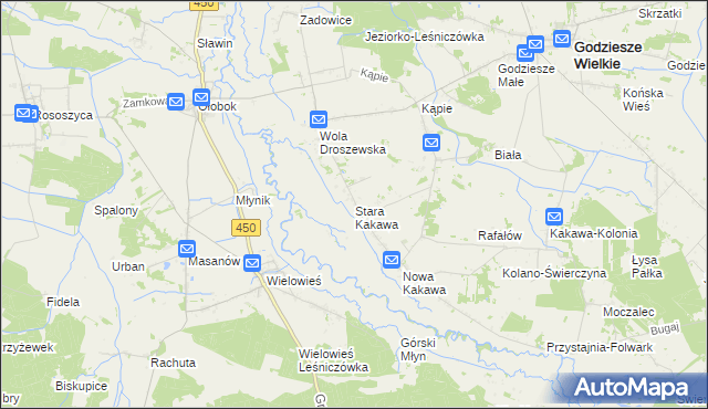 mapa Stara Kakawa, Stara Kakawa na mapie Targeo