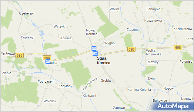 mapa Stara Kornica, Stara Kornica na mapie Targeo