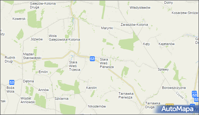 mapa Stara Wieś Pierwsza, Stara Wieś Pierwsza na mapie Targeo