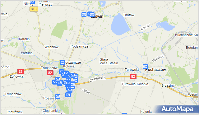 mapa Stara Wieś-Stasin, Stara Wieś-Stasin na mapie Targeo