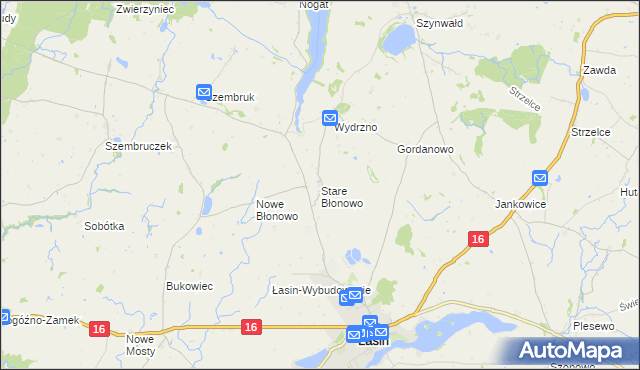 mapa Stare Błonowo, Stare Błonowo na mapie Targeo