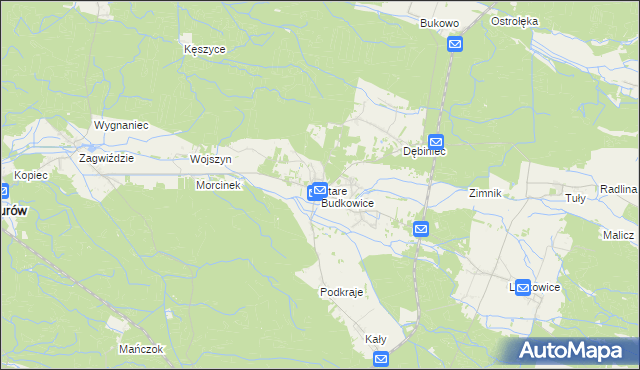 mapa Stare Budkowice, Stare Budkowice na mapie Targeo