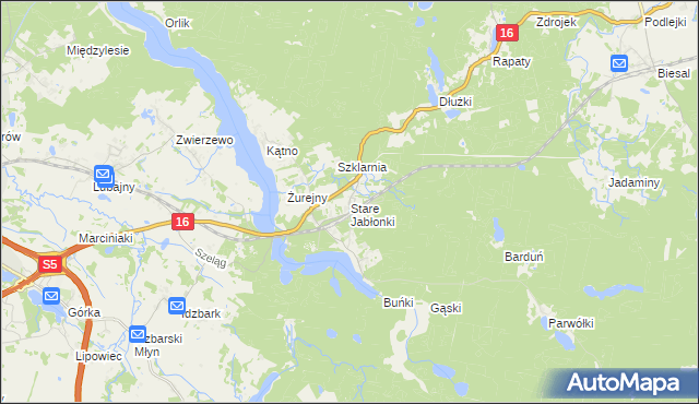 mapa Stare Jabłonki, Stare Jabłonki na mapie Targeo