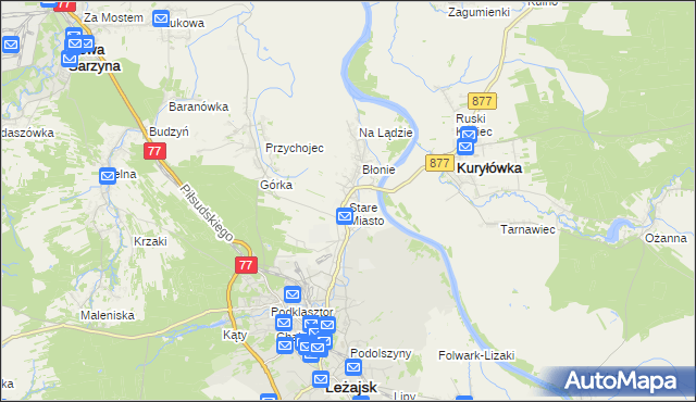 mapa Stare Miasto gmina Leżajsk, Stare Miasto gmina Leżajsk na mapie Targeo