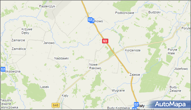 mapa Stare Rakowo, Stare Rakowo na mapie Targeo