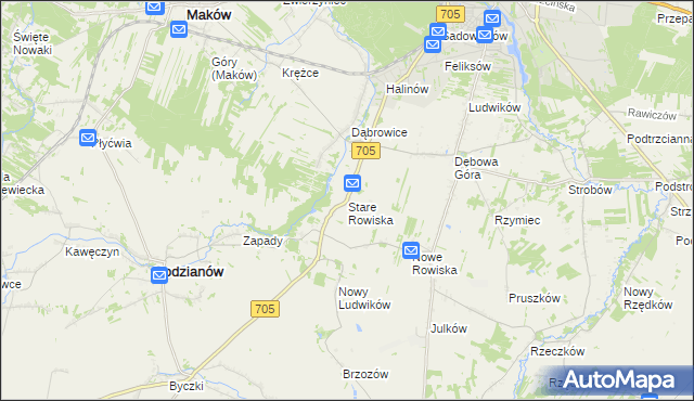 mapa Stare Rowiska, Stare Rowiska na mapie Targeo