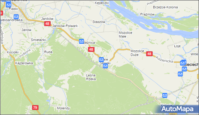 mapa Stare Słowiki, Stare Słowiki na mapie Targeo