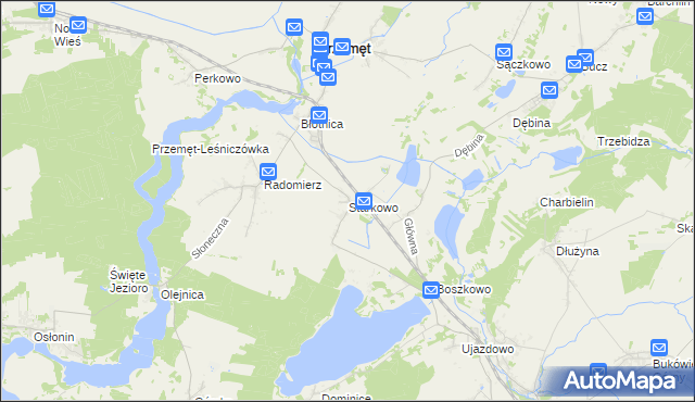 mapa Starkowo gmina Przemęt, Starkowo gmina Przemęt na mapie Targeo