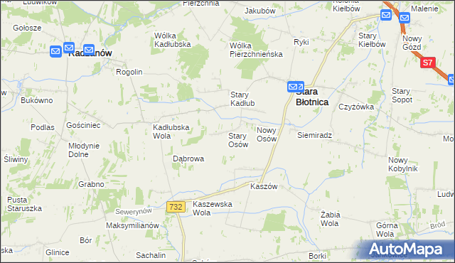 mapa Stary Osów, Stary Osów na mapie Targeo