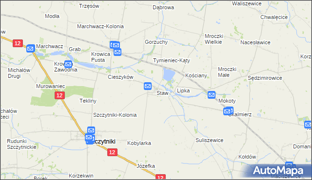mapa Staw gmina Szczytniki, Staw gmina Szczytniki na mapie Targeo