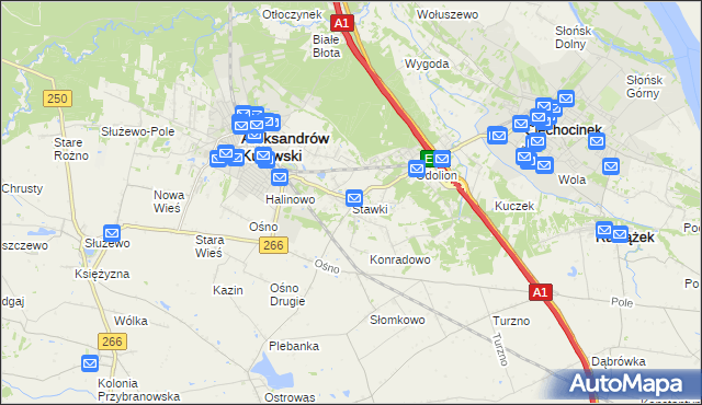 mapa Stawki gmina Aleksandrów Kujawski, Stawki gmina Aleksandrów Kujawski na mapie Targeo