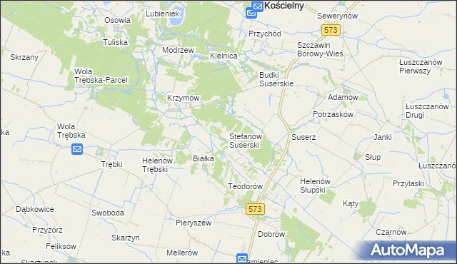 mapa Stefanów Suserski, Stefanów Suserski na mapie Targeo