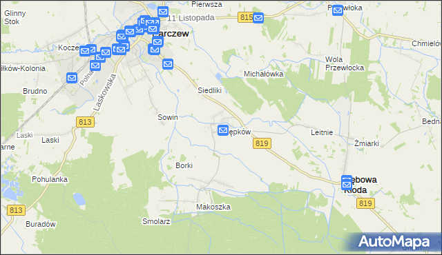 mapa Stępków, Stępków na mapie Targeo