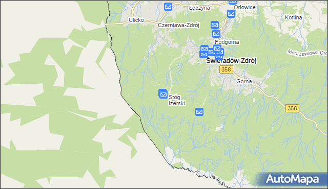 mapa Stóg Izerski, Stóg Izerski na mapie Targeo