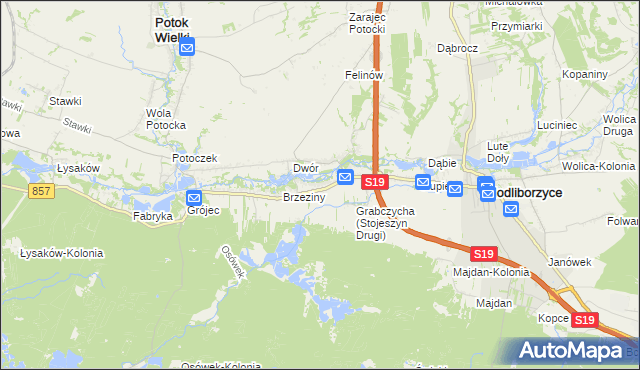 mapa Stojeszyn Drugi, Stojeszyn Drugi na mapie Targeo