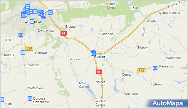 mapa Stolno powiat chełmiński, Stolno powiat chełmiński na mapie Targeo