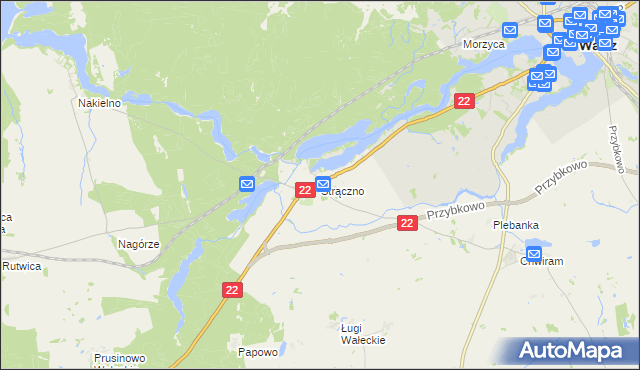 mapa Strączno, Strączno na mapie Targeo