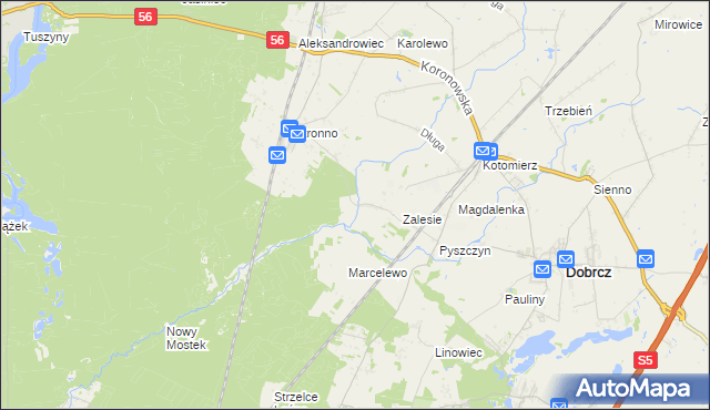 mapa Stronno gmina Koronowo, Stronno gmina Koronowo na mapie Targeo