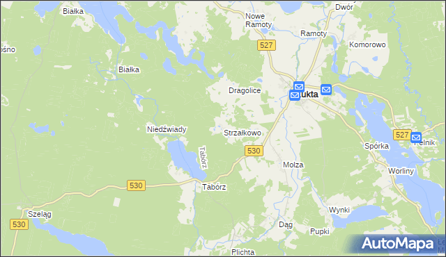 mapa Strzałkowo gmina Łukta, Strzałkowo gmina Łukta na mapie Targeo